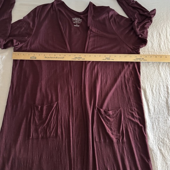 Torrid Womens Size 3X Maroon Super Soft Knit Duster Open Front Cardigan Sweater - Picture 7 of 10